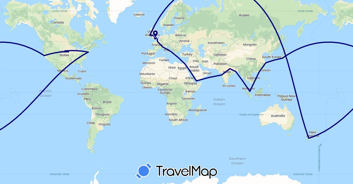 TravelMap itinerary: driving in China, Egypt, France, United Kingdom, Ireland, India, Italy, Japan, New Zealand, Singapore, United States, Yemen (Africa, Asia, Europe, North America, Oceania)